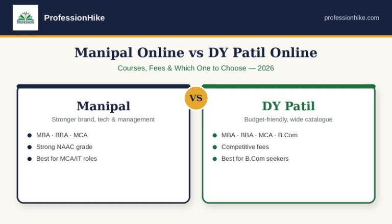 Manipal Online vs DY Patil Online: Courses, Fees & Which One to Choose in 2026